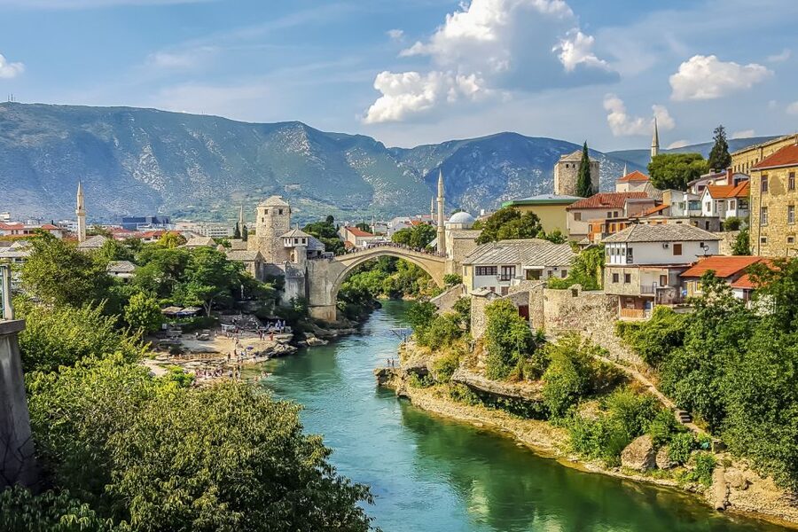 The Old Bridge and the Neretva at Mostar