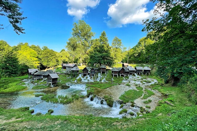 From Sarajevo: Travnik, Jajce, Pliva Lakes & Watermills Tour - Jajce Waterfall in the middle of town